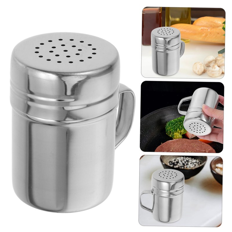 LABRIMP 2Pcs Stainless Steel Flour Sifter Jars with Ergonomic Handle