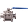 DERNORD Sanitary Ball Valve Fits 1.5" Tri-Clamp Clover Stainless Steel