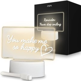 mikamax LED Message Board - Illuminated Writing Board - For To Do Lists, Reminders & Creative Drawings - Perfect as a Night Light