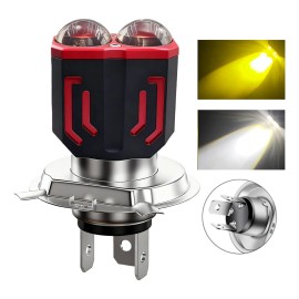 Faros Led Para Moto H4 Ba20d H6 Doble Lente Luz Alta Y Baja
