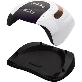 Lámpara de luz LED UV de 268 W para esmalte de gel con 57 cuentas de doble luz, 4 ajustes de temporizador y sensor automático (blanco)