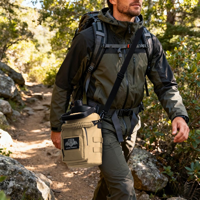 NATURE PIONEOR 32 64 128oz Tactical Water Bottle Pouch, Multi-Function