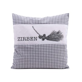 Gözze - Swiss Pine Scented Pillow, 220 g FIne Swiss Pine Chip Filling, 100% Cotton Cover, 30 x 30 cm - Grey Check