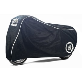 Nuzari Heavy Duty Motorcycle Cover - Waterproof Outdoor Bike Storage - Dirt Bike Covers (Black, Medium)