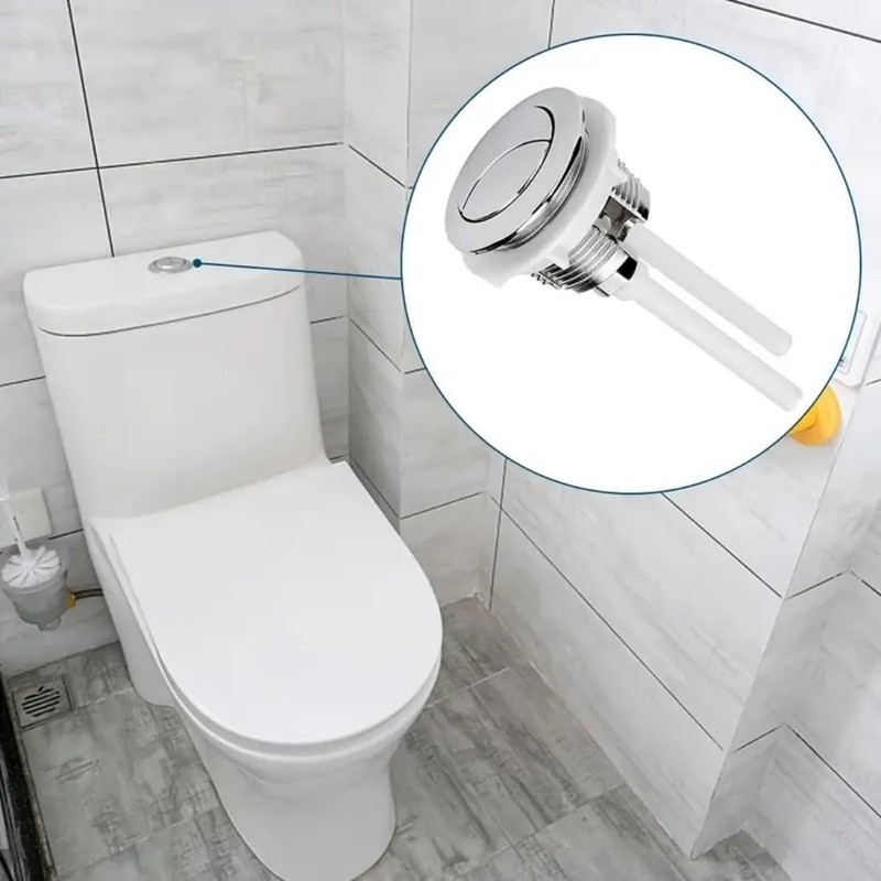 Toilet Push Button Flush Replacement, Dual Toilet Flush Button, Round