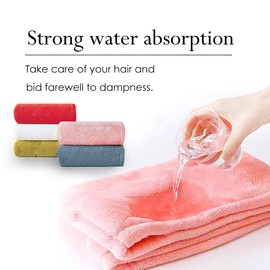 AGKXHDEC Double Layer Microfiber Towel, Hair Turbans for Wet Hair, Drying Hair Wrap for Women(The Color of The Picture is for Reference only) (Red-Double Layer)