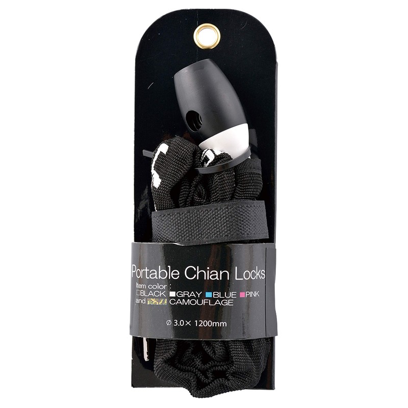 J&C JC-040C 94039 Portable Chain Lock, Black, Diameter 0.1 x