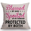 Swono Blessed by God Spoiled by My Husband Cotton Burlap