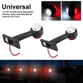 Acouto RV LED Side Markers 12V-24V 12LED Elbow Side Marker Indicator Light Side Marked Lamp 2Pcs for Car Truck RV Trailer (X4)