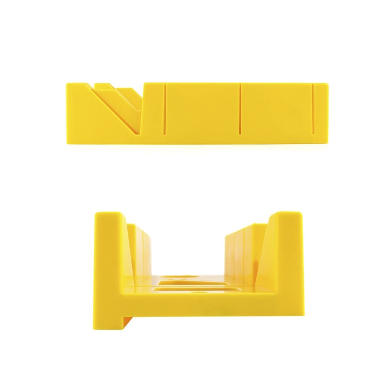 QWORK 12-Inch High Impact Plastic Miter Box with Versatile Cutting