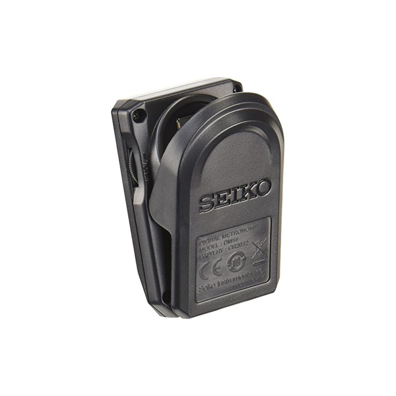 SEIKO Metronome, Clip Type, Digital, Black DM51B with Rotating Volume