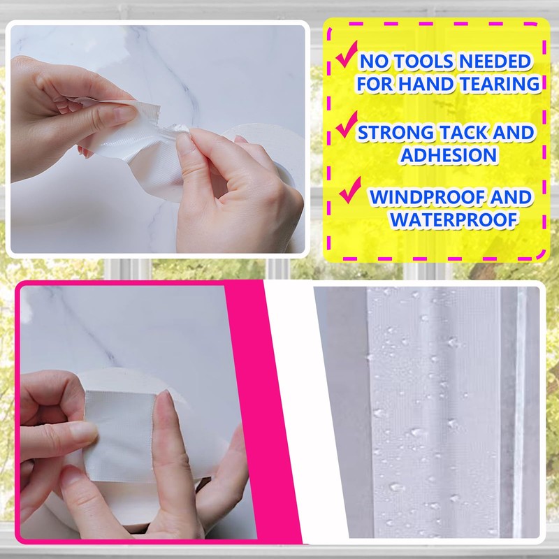 WENSSKKU White Window Weather Sealing Tape 2Inch X 65Ft,Window AC