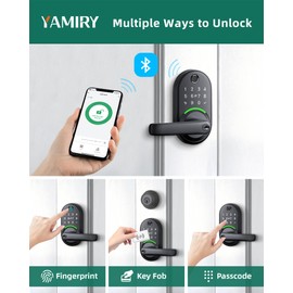 Smart Door Handle Lock with Keypad: Yamiry Fingerprint Smart Knob - Keyless Entry Digital Lock for Front Door - Deadbolt with APP - Generate Passcode Remotely - DIY Installation