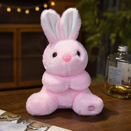unsnurnoch 9.8'' Pink Light-Up Bunny Plush Toy, Soft Glowing Night Light Rabbit Stuffed Animal for Kids, Cute Bedtime Companion, Home Decor, Surprise Gift for Girls Boys, Easter, Birthday, Christmas