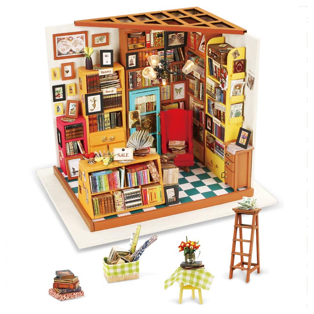 Rolife DIY Dollhouse Miniatures Craft Kits for Adults (Sam’s Study)
