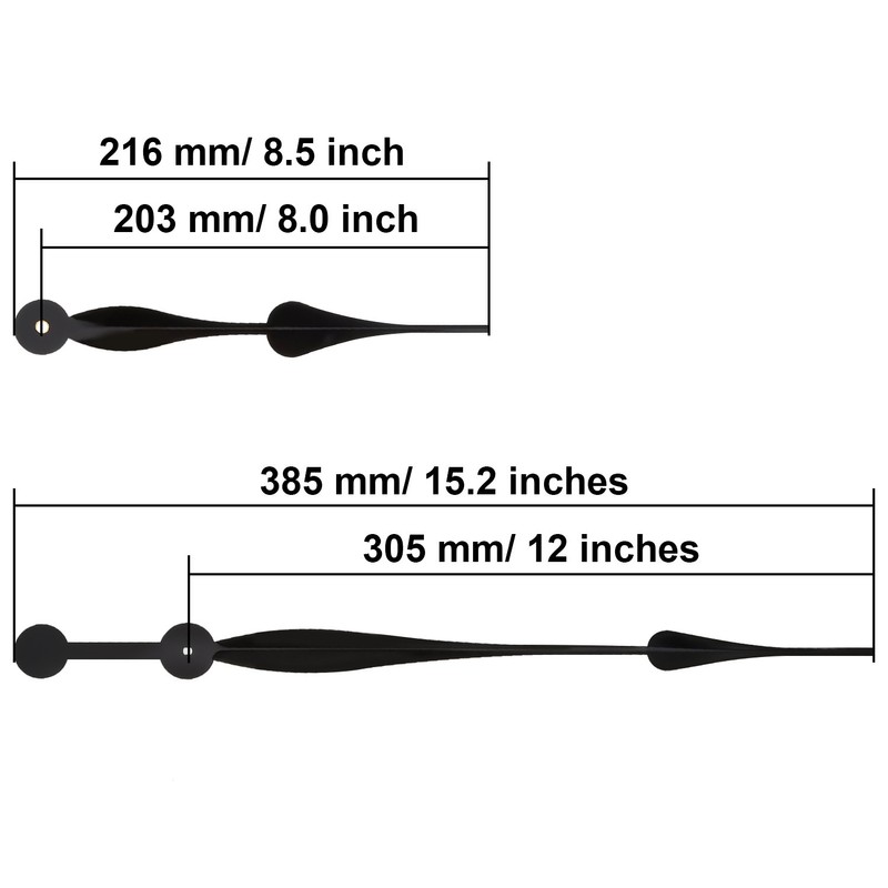 Shappy Clock Hands 12 Inches Long Spade Hands for Takane