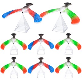 Garneck 10 Pieces Floating Bird Balance for - Coloured Finger Balance Birds with Pyramid Stand - Educational Learning Toy for Skill and Concentration