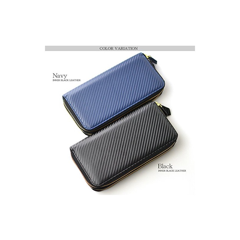 [Merge] MG-1866 Long Wallet, Round Zipper, Carbon Processing, Cowhide Leather,