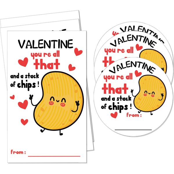 UIBOVA Valentine's Day Stickers, Potato Chips Valentine Favor Stickers, Valentine