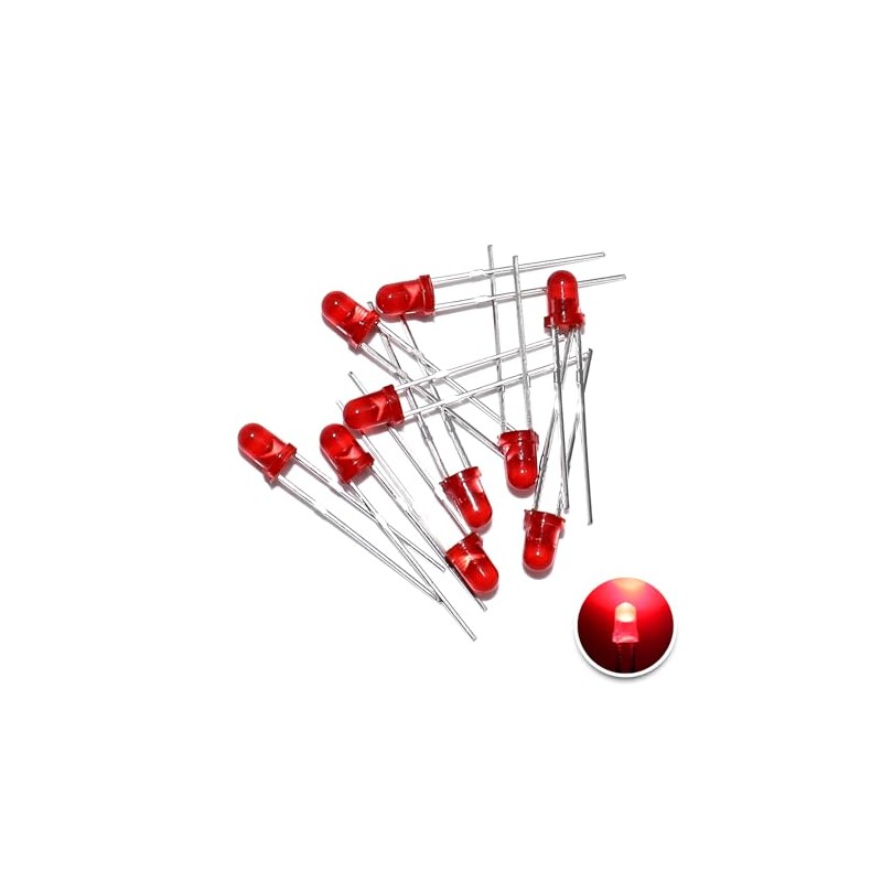 DSSRQI 100pcs Super Bright 3mm LED Diode Lights Emitting Lighting