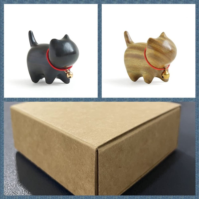 WOWTAC Cat Figurine, Wooden, Cat Goods, Gardening Cats, Gift Box