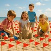 60 PCS Solid Red Toothpick Flags - Mini Plain Red