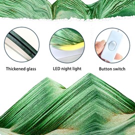 Aoderun 7" Moving Sand Art Liquid Motion with Light 3 Color Changing Moving Sand Art Picture Round Glass 3D Deep Sea Sand Art Sandscapes for Adult Relaxing Toys Desktop Home Office(Green)