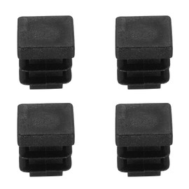 MECCANIXITY 4 PCS 1/2"(13mm) Square Plastic Hole Plugs, Black Plastic Pipe Tubing End Caps for Furniture, Pipe Tubing, Table, Chair