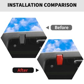 RT-TCZ Tail Window Hinge Cover Rear Window Hinge Cover Tail Door Hinge Cover Decoration Exterior Accessoris for Jeep Wrangler JK JKU 2007-2017,Red