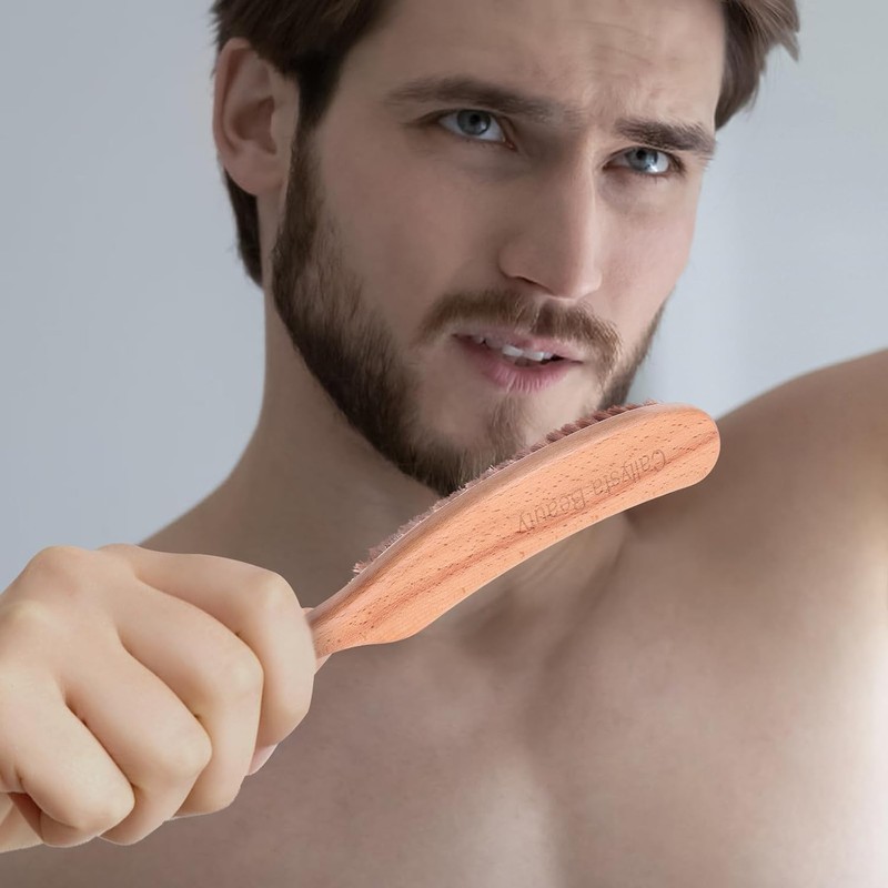 Cepillo para Barba de Hombre Zerodeko Mango de Madera Marrón