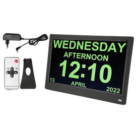 11.6 Inch Digital Calendar Alarm Day Clock 12 24 HR AM PM Date and Day 5 Alarm Digital Clock for Seniors 100‑240V EU Plug