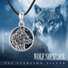 REDSUN Wolf Locket Chain 925 Sterling Silver Photo Amulet Medallion