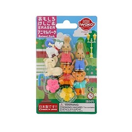 Iwako Japanese Eraser Puzzle for Kids Made in Japan (Animal Park)