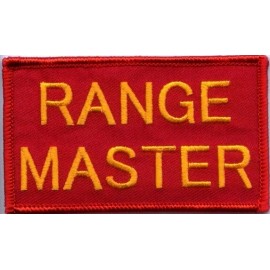 RANGE MASTER Embroidered Gold on Red Hook Patch 2 X 3 3/8 Veteran Seller!