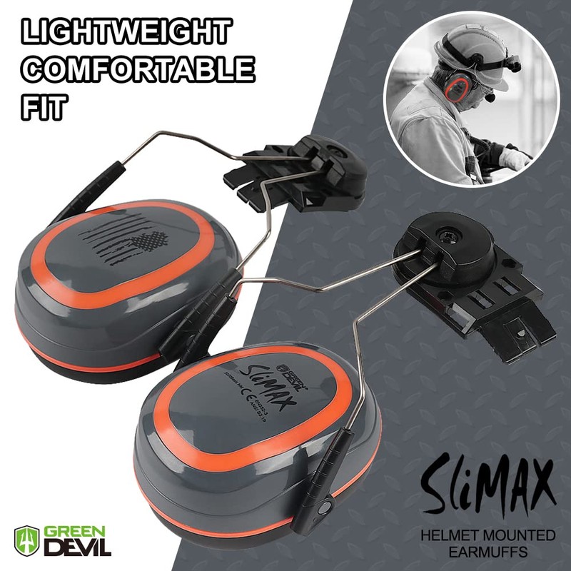 GREEN DEVIL Hearing Protection Ear Muffs For Hard Hat SNR27dB/NRR