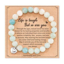Inspirational Get Well Gifts for Women Life is Tough But So Are You Gift Bracelet for Coworker Friends Healing Gift Bracelets for Women Spiritual Relaxing Gifts for Women