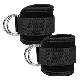 Aacehlh Ankle Strap for Cable Machine,1 Pair Adjustable Neoprene Padded Ankle Cuff for Leg Extensions,Glute Workouts,Gym for Women and Men (Black)