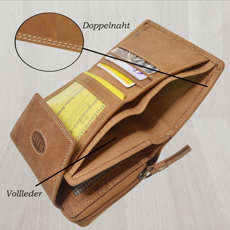 flevado Croco Design Wild Full Leather Buffalo Women's Purse Double