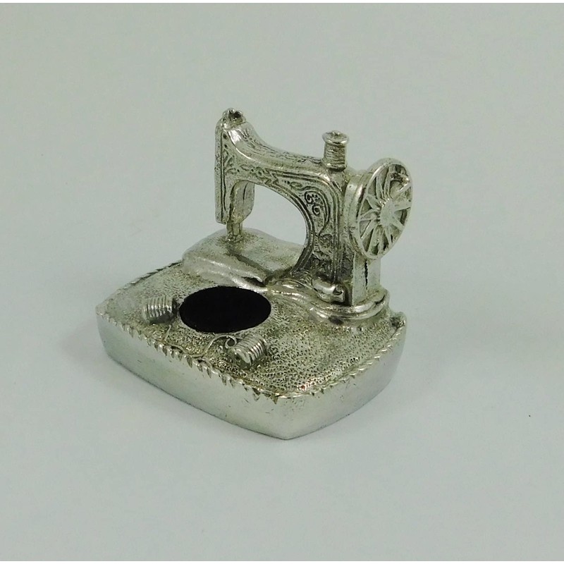 Solid English Pewter Pin Cushion Sewing Machine Design | 8658