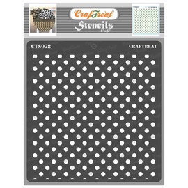 CrafTreat Geometric Stencils for Painting on Wood, Wall, Tile, Canvas, Paper, Fabric and Floor - Bold Polka Dot Stencil - 6x6 Inches - Reusable DIY Art and Craft Stencils