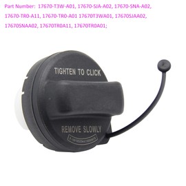 17670-T3W-A01 Tapón de gas 17670-SJA-A02 17670-SNA-A02 17670-TR0-A11 Tapón de llenado de combustible Tapón de repuesto para Honda Accord Civic Crosstour CR-V HR-V Insight Odyssey Pilot