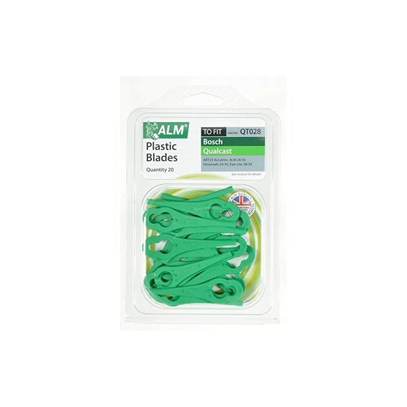 20x ALM QT028 plastic blades suitable for Gtech Qualcast Bosch