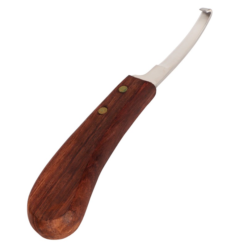 Steel Hoof Knife with Wooden Handle Pointed Cattle Livestock Hand