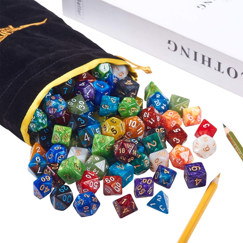 QMay DND Dice Set 20 X 7 Polyhedral Dice (140pcs)