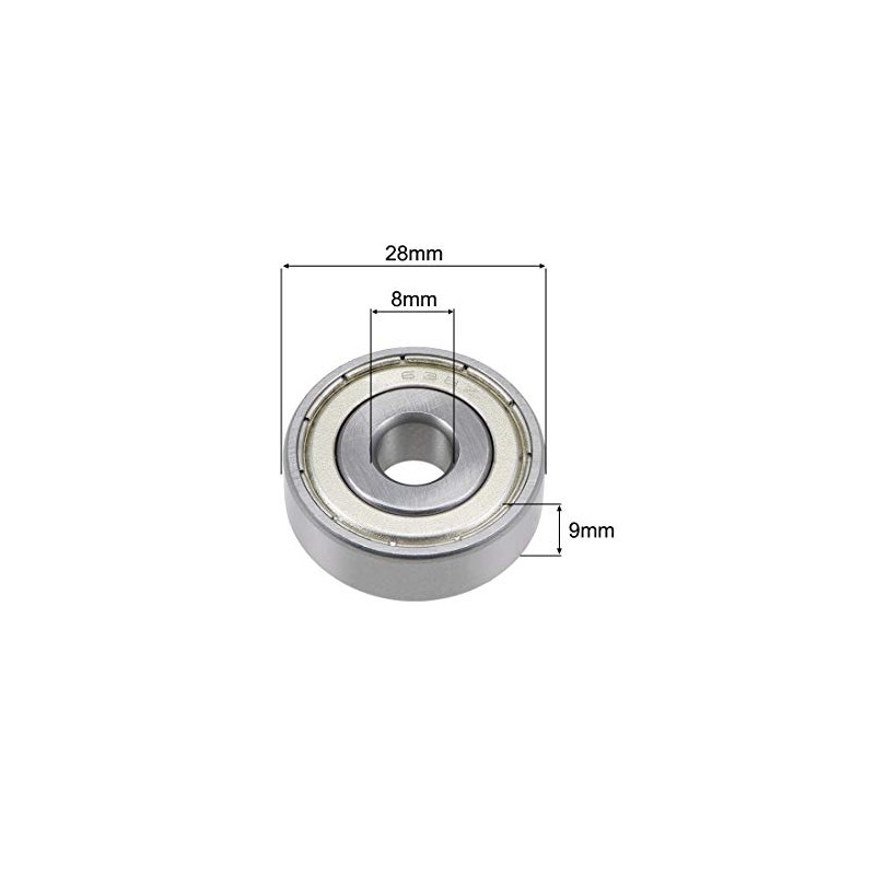 sourcing map 638ZZ Double Shielded ABEC-3 Ball Bearings 8 x