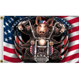 NEW 3x5 GREAT AMERICAN HAWG HARLEY MOTORCYCLE BIKER HOT LEATHERS FLAG