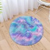ATRUG Purple Rainbow Round Rug Furry Circle Rug for Teen's