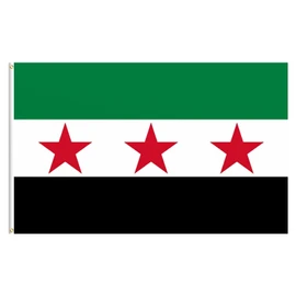 Syria Flag, 90 x 150 cm, Syrian Flag, Syrian Flag, Syrian Flag with Brass Eyelets, Weatherproof Flags for Outdoor Use