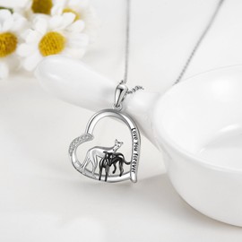 JERWLI Greyhounds Necklace 925 Sterling Silver Greyhounds Pendant Jewelry Gifts for Women