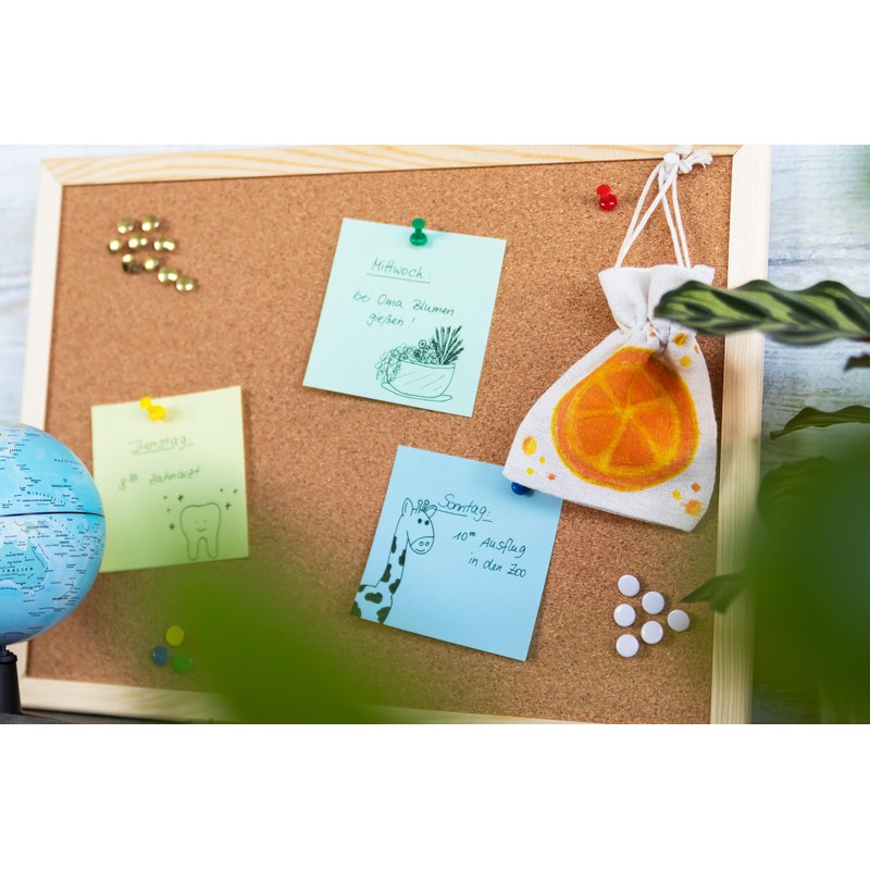 Idena 90375 Push Pins Pack of 1000 with Colourful Plastic